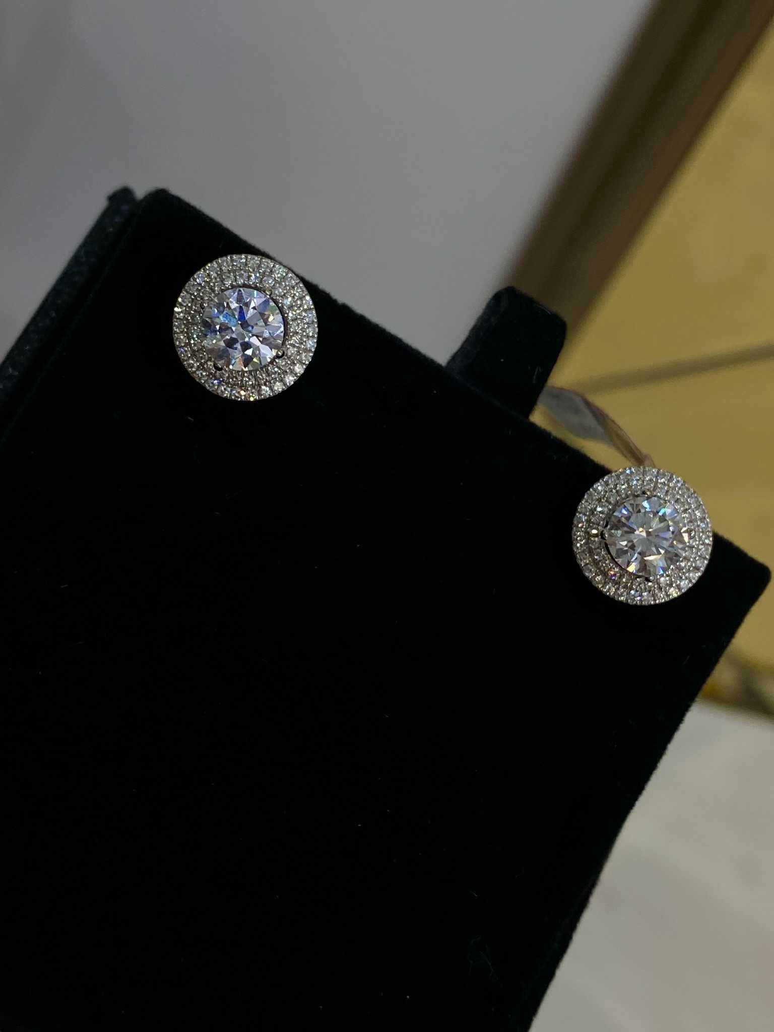 Kolczyki HALO z diamentami 2.52 CT VVS1/H Certyfikat IGI