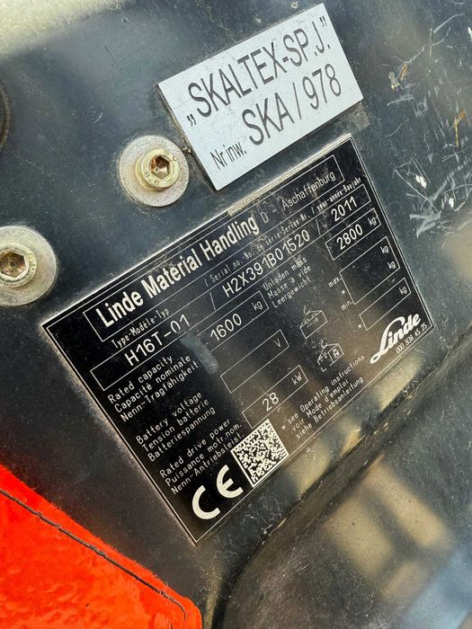 wózek widłowy LINDE H16T LPG 3.15m 1.6T wolny skok wideł przesuw 2011r