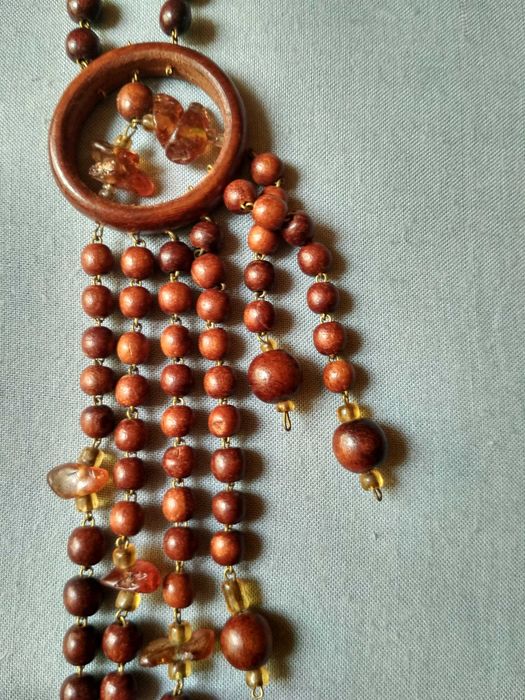 Деревянные бусы, намисто, сережки
