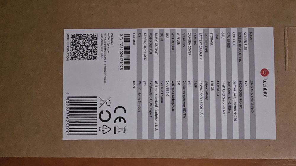 Laptop Techbite Zin5