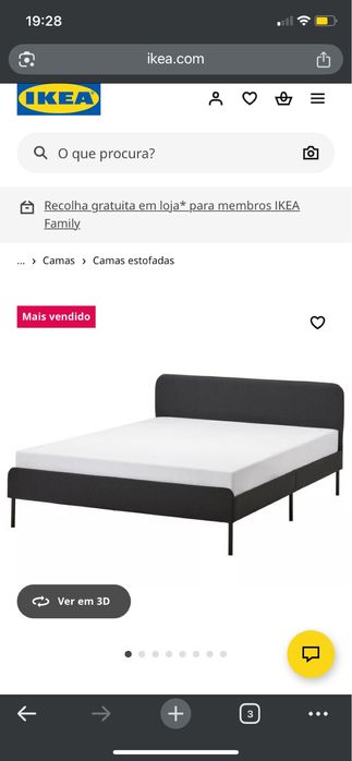 Cama de casal com estrado e colchão ortopedico.