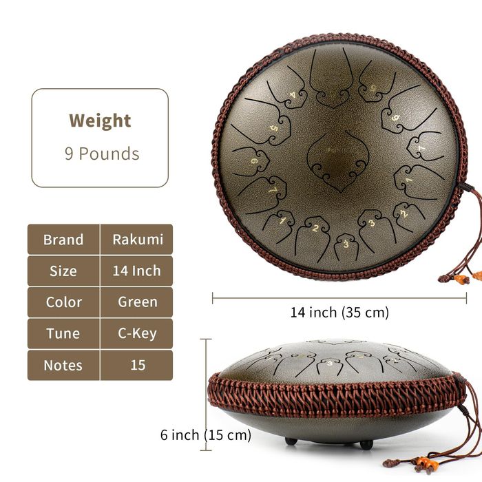 Знижка до 25.11 !!! Глюкофон 15 нот бронзовий 14 дюймів — зручна сумка