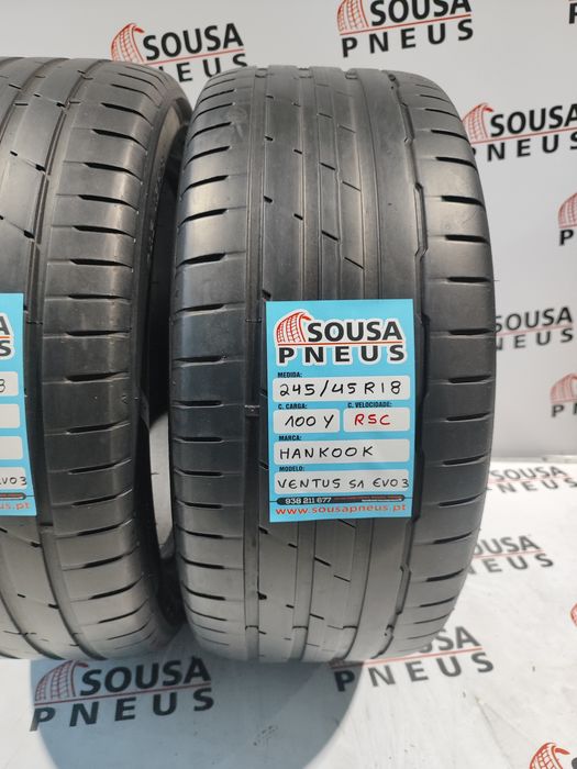 2 pneus semi novos 245-45R18 RFT - Hankook - Oferta dos Portes