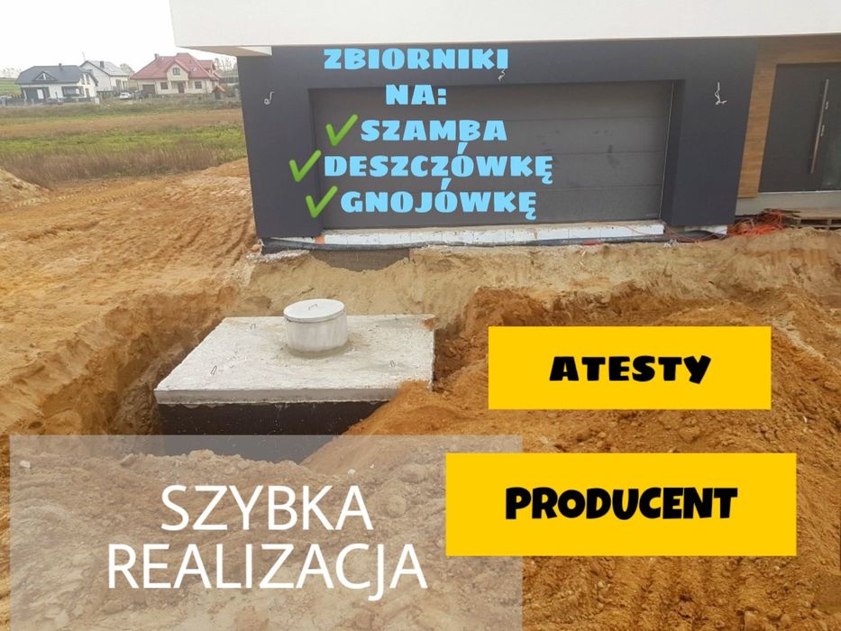 Produkcja oraz montaż szamb szamba betonowe od producenta 4-12m3