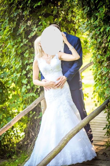 Suknia ślubna Silvija Lanesta S M BIAŁA + welon syrenka