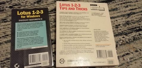 Livros Informática "Lotus 123 Tips and Tricks" e "Instant Reference"