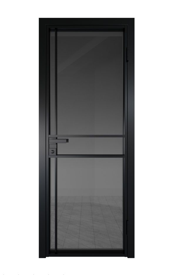 Скляні міжкімнатні металеві двері в стилі лофт
