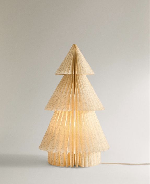 Árvore De Natal Desdobrável Papel Luz Pequena Zara Home NOVO