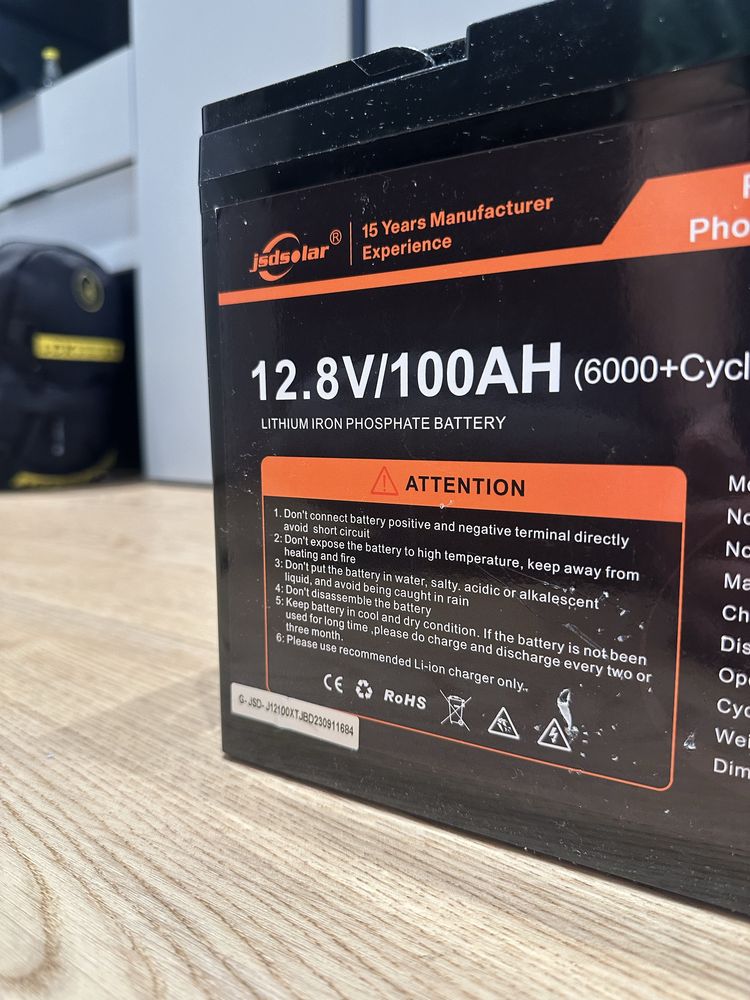Jsdsolar 100 АЧ  12v аккумулятор литий железо фосфат