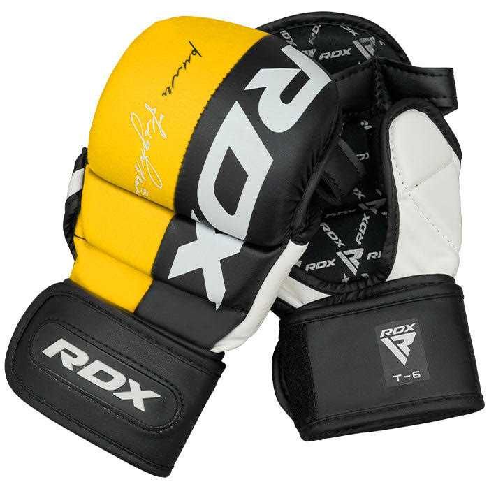 Оригинальные Перчатки RDX T6 MMA Sparing Gloves - Black/Yelow