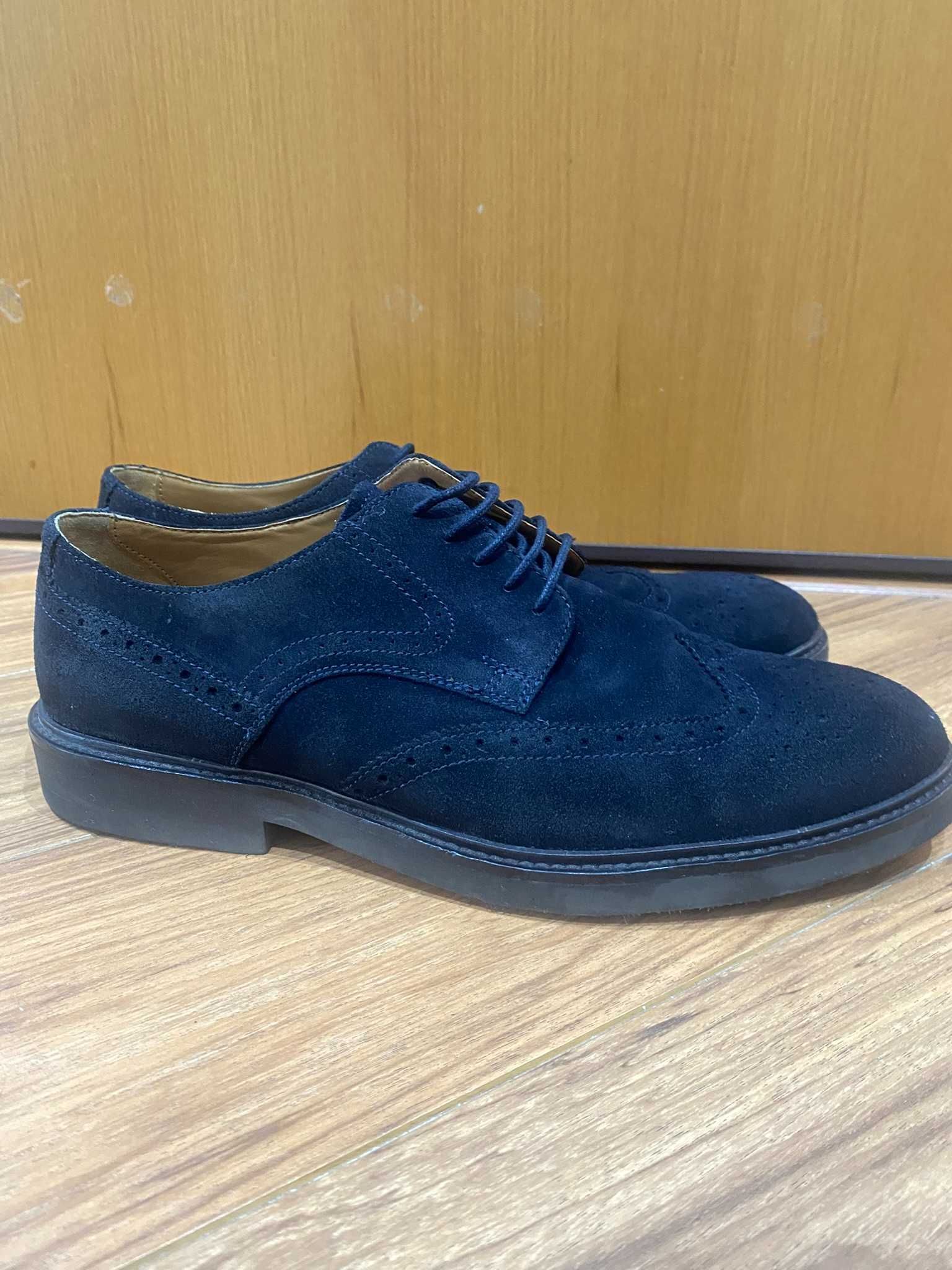 Sapatos Massimo Dutti Azul Escuro Camurça – Tamanho 43
