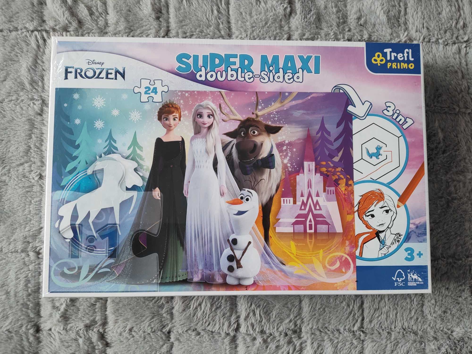 NOWE puzzle maxi 24 Elsa i Anna Frozen Disney kolorowanka