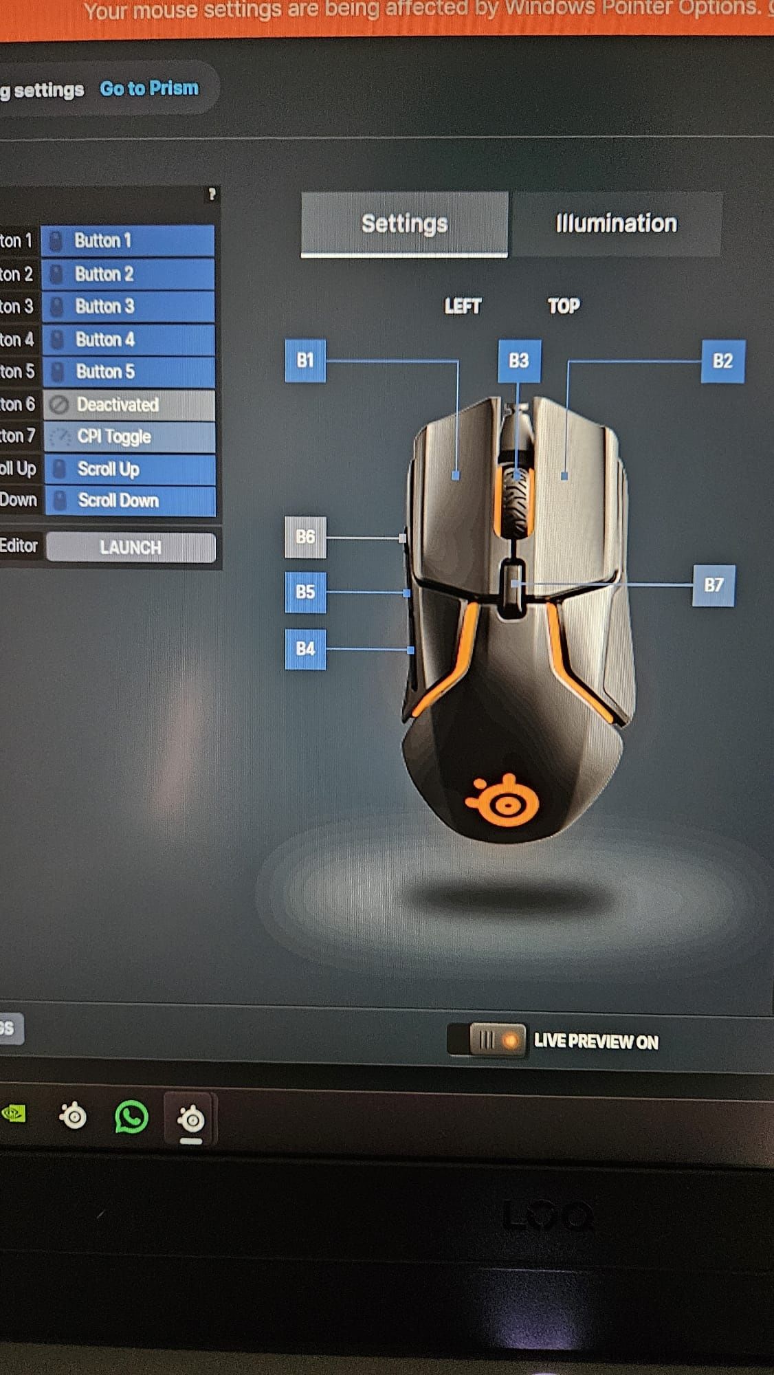 Myszka gamingowa Steelseries Rival 600.