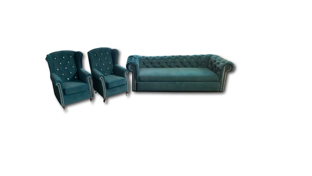 Chesterfield Sofa Trzyosobowa z Funkcją Spania