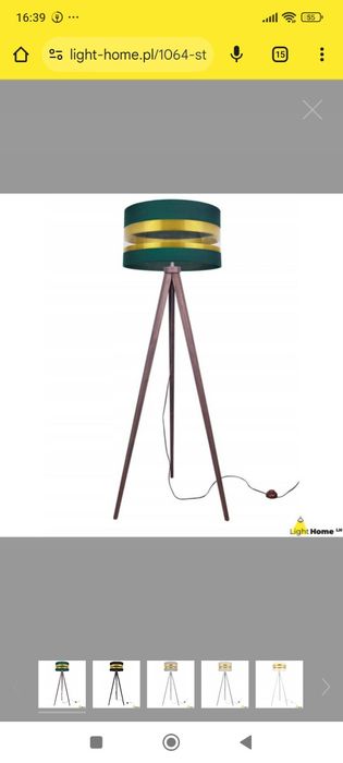 Nowoczesna lampa stojąca z pięknym abażurem