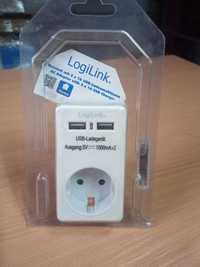 LogiLink adapter gniazda USB z 2 portami USB