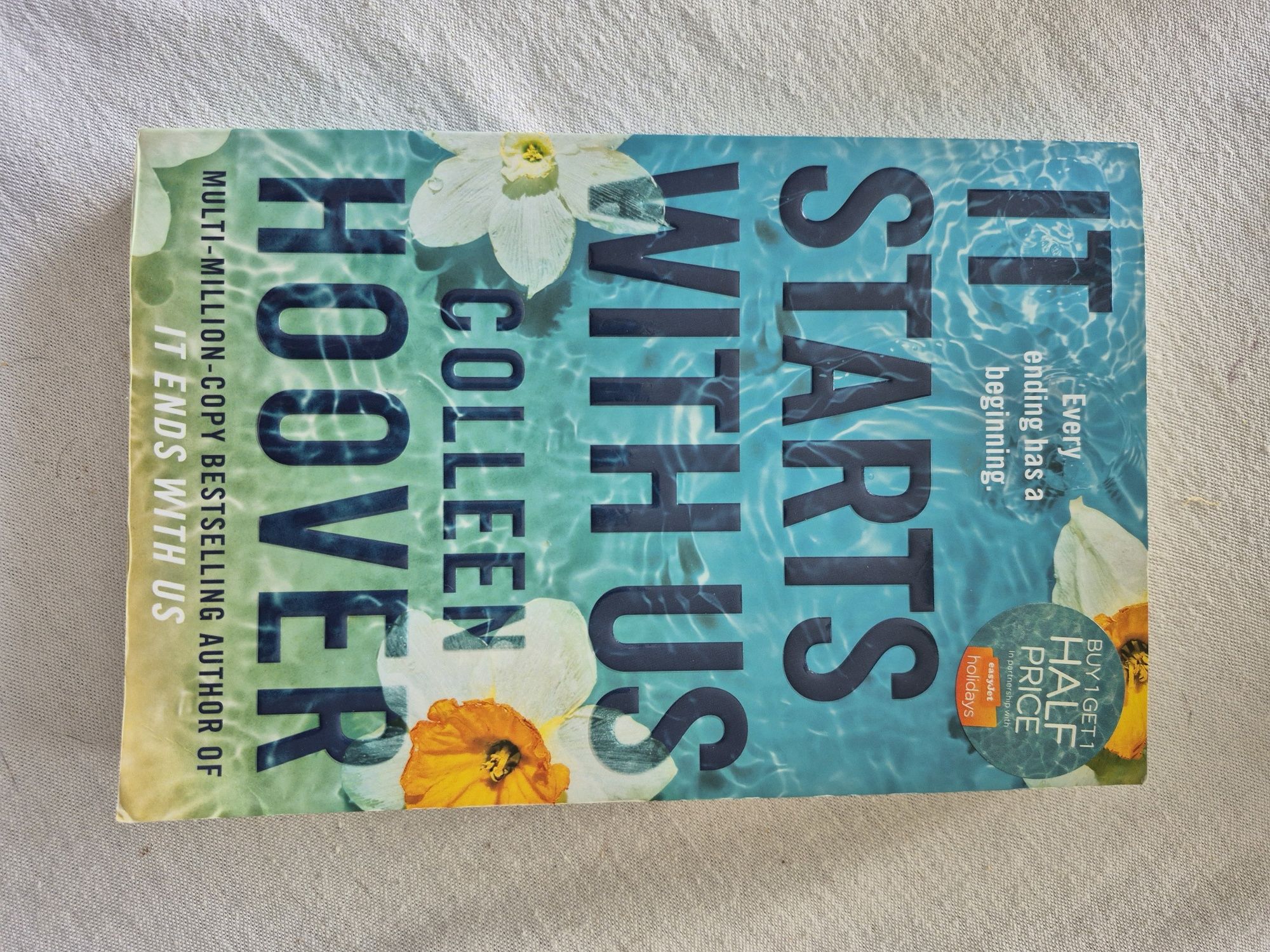Colleen Hoover. It ends with us. It starts with us.