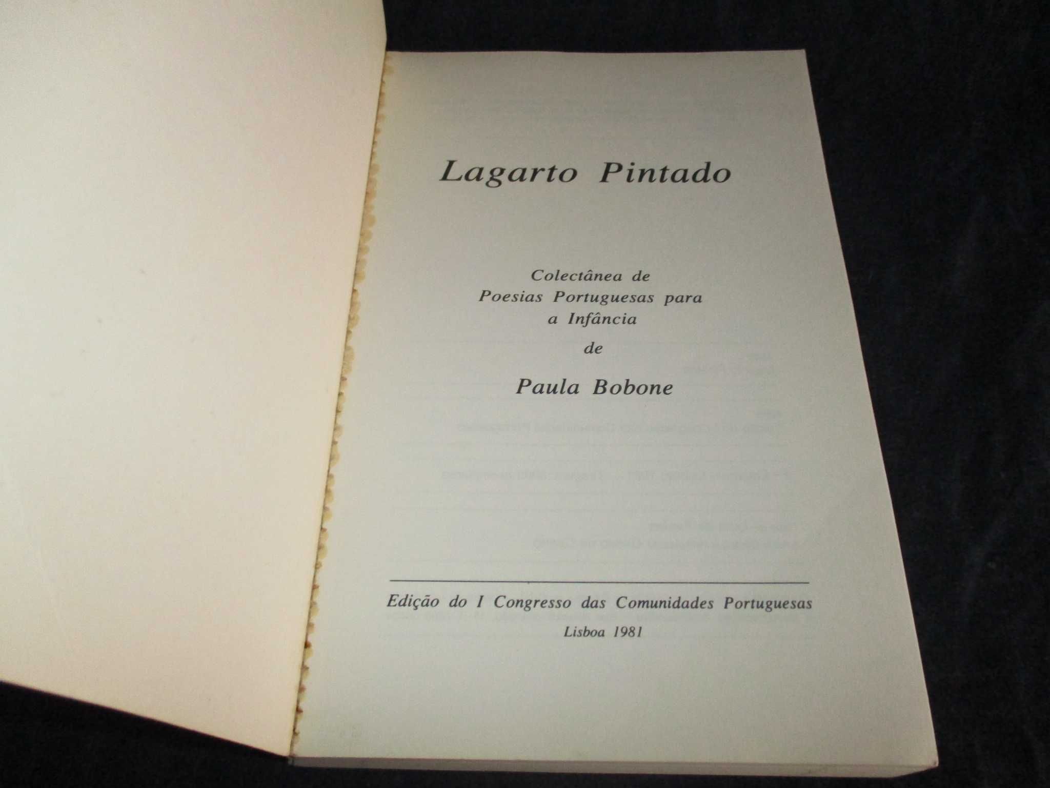 Livro Lagarto Pintado Paula Bobone 1ª edição 1981 Poemas para crianças