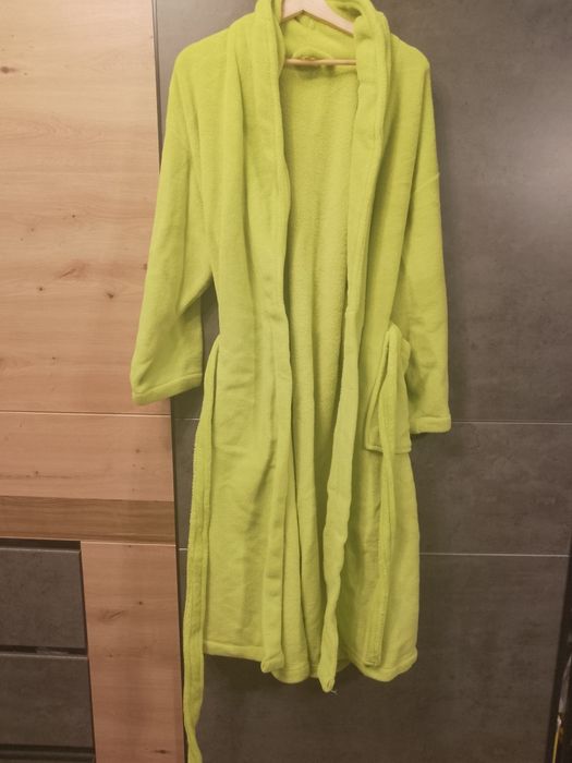Gruby szlafrok limonkowy