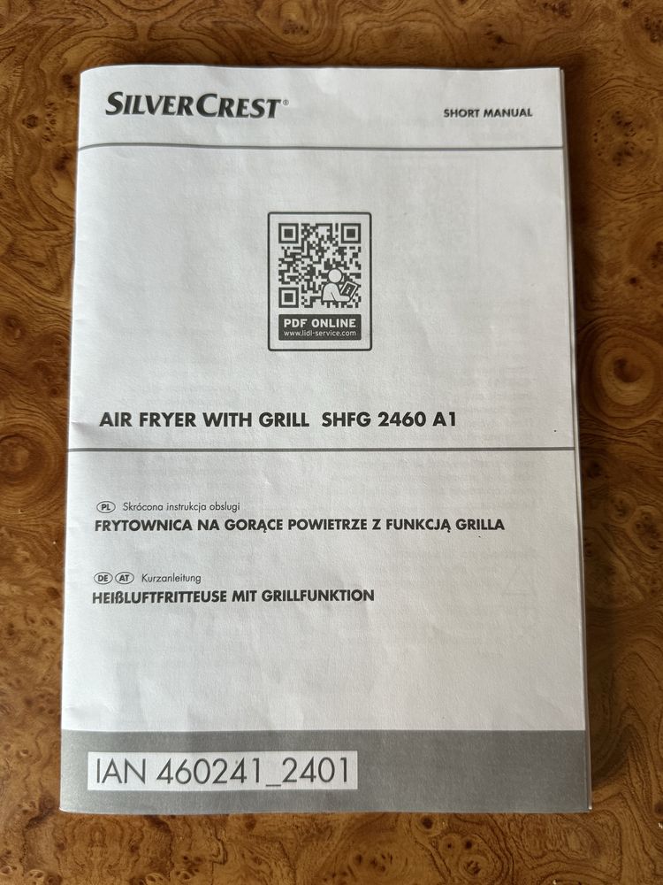 Frytkownica beztłuszczowa Grill Silvercrest SHFG 2460 /jak nowa/