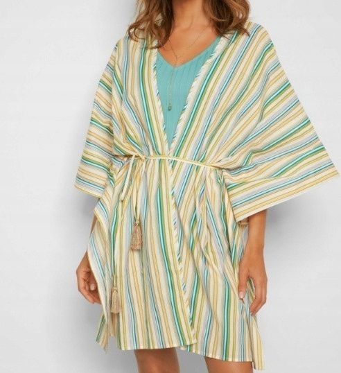 B.P.C plażowe kimono w paski 48/50.