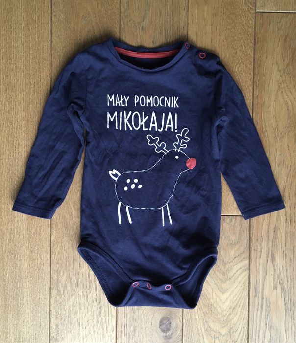 Body niemowlęce z napisem - Mały pomocnik Mikołaja 5.10.15 - 74