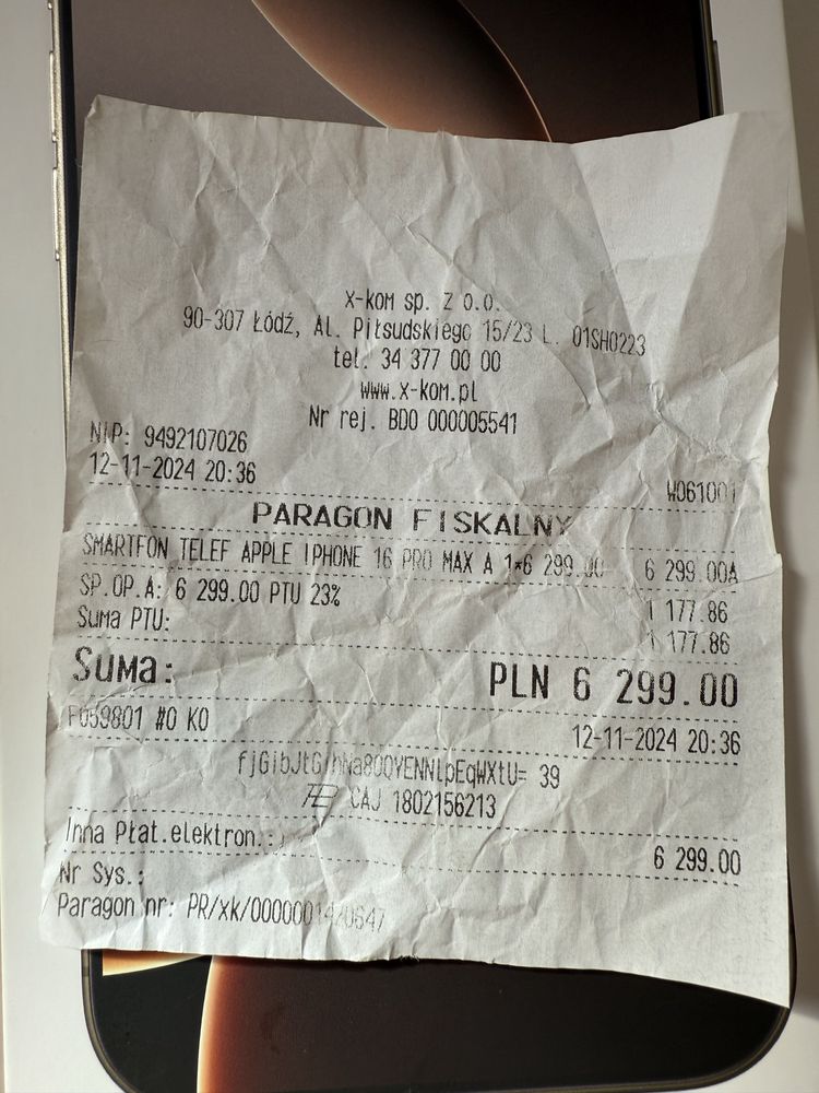 iPhone 16 Pro Max uszkodzony, po zalaniu, w trybie recovery iCloud OFF