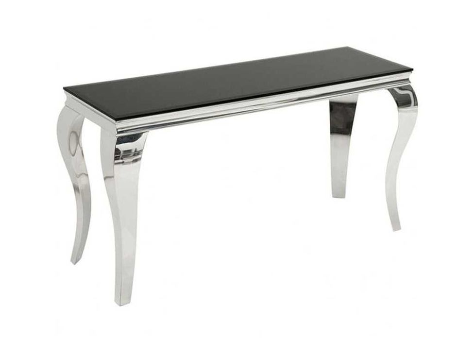 Konsola do przedpokoju, chromowana w stylu Glamour 2 kolory-120cm