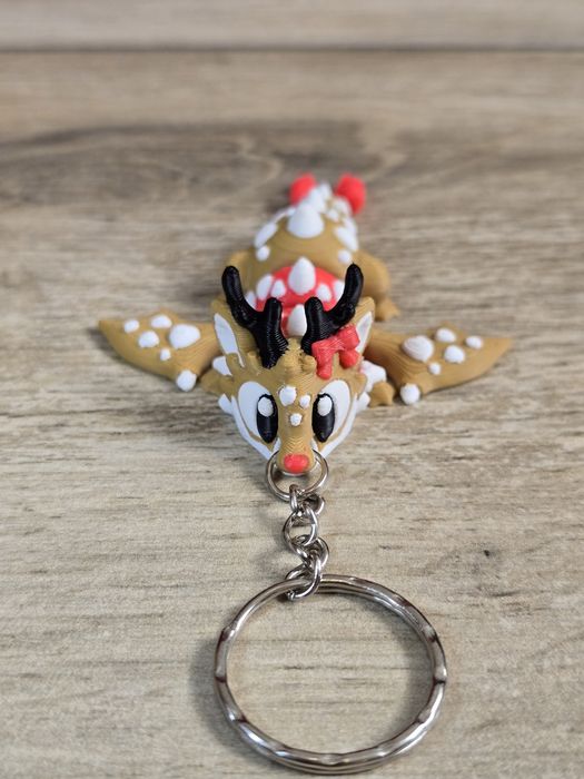 Breloczek Smok Renifer 3d - Brelok Druk3d fidget Keychain mixGadzet