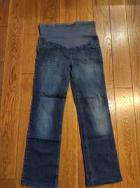 Spodnie ciążowe jeansy, klasyczne z przetarciami, rozmiar L, Branco