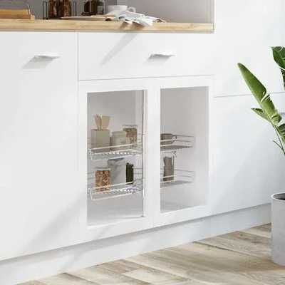 Koszt Cargo, 2-poziomowy kosz druciany do kuchni srebrny DaMaOutlet.pl