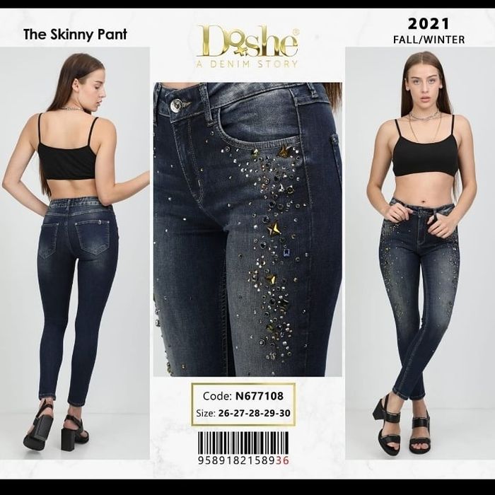 Wyprzedaż Spodnie d'she granat cyrkonie rozmiary 26, 27,29, 30