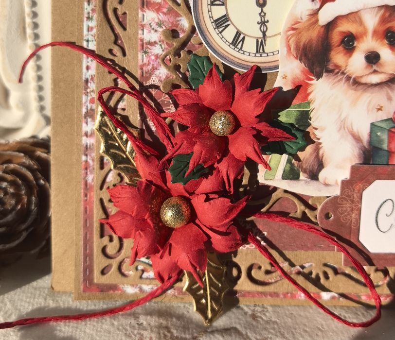 Ręcznie robiona kartka bożonarodzeniowa w kopercie