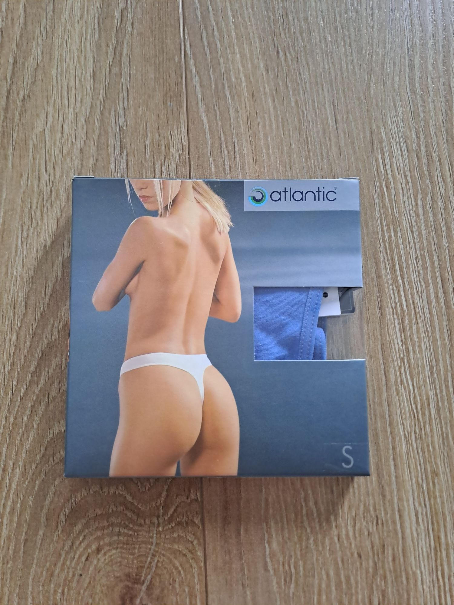 Stringi damskie Atlantic, rozmiar S, kolor niebieski