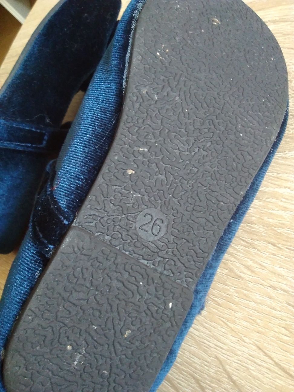 Balerinki, pantofelki r.26/16cm granatowe welurowe