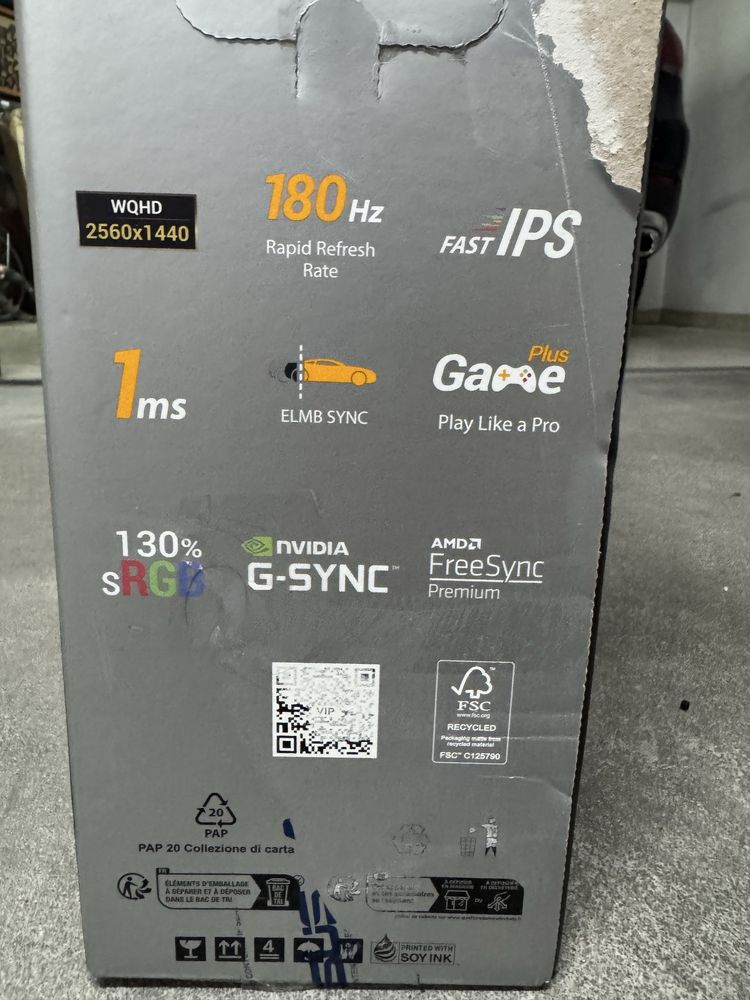 Monitor Asus 180hz 1440p(2k) modelo VG3A com garantia e como novo