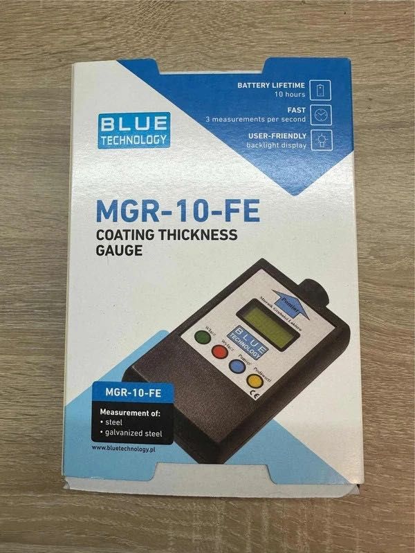 Miernik grubości lakieru Czujnik Tester MGR-10-FE Stal, Sonda Płaska