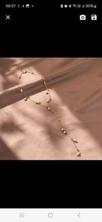 Naszyjnik łańcuszek perły krawatka