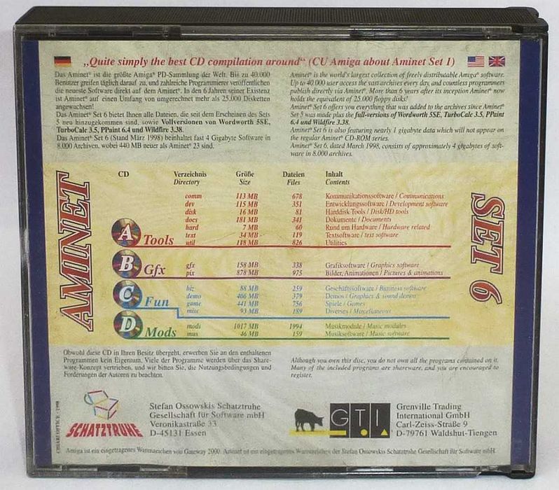 AMINET SET 6 zestaw oprogramowania Amiga 4CD 1998r płyty stan idealny