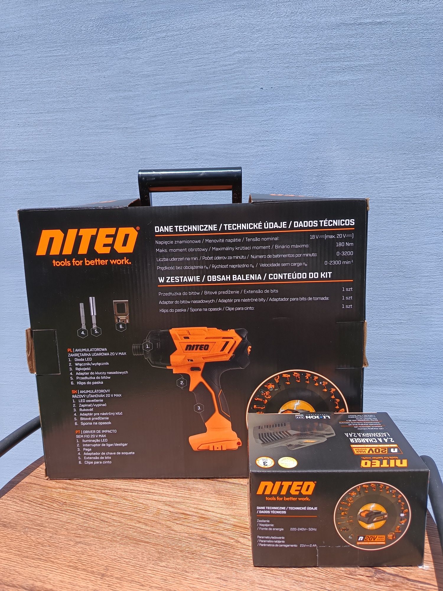 Akumulatorowa Zakrętarka Udarowa Niteo 20 V Max. + Ładowarka 2,4 A