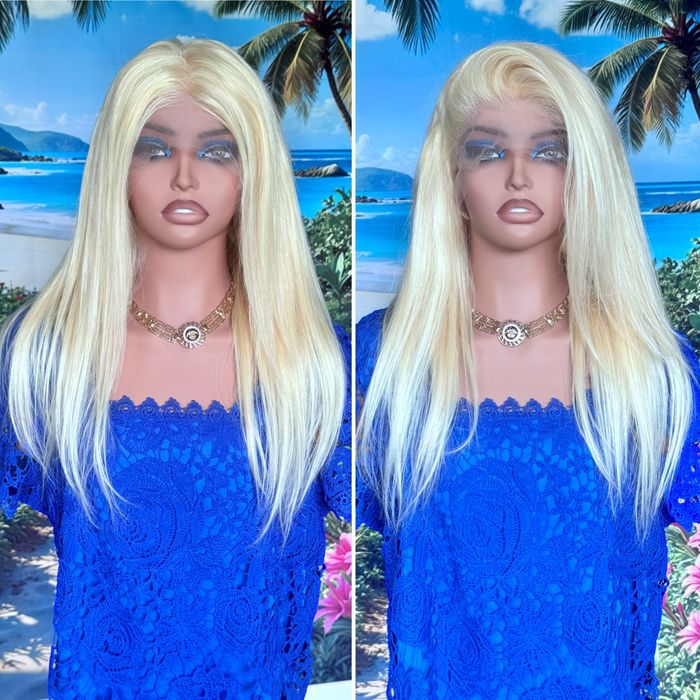 Натуральный парик система имитация кожи славянка блонд волосы