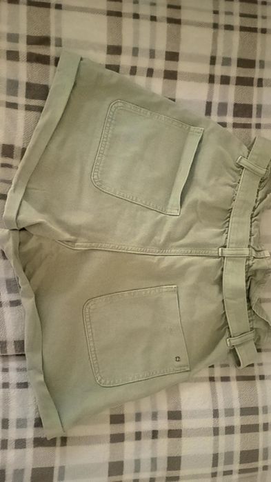 Zara miętowe/ zielone spodenki z wysokim stanem rozmiar S