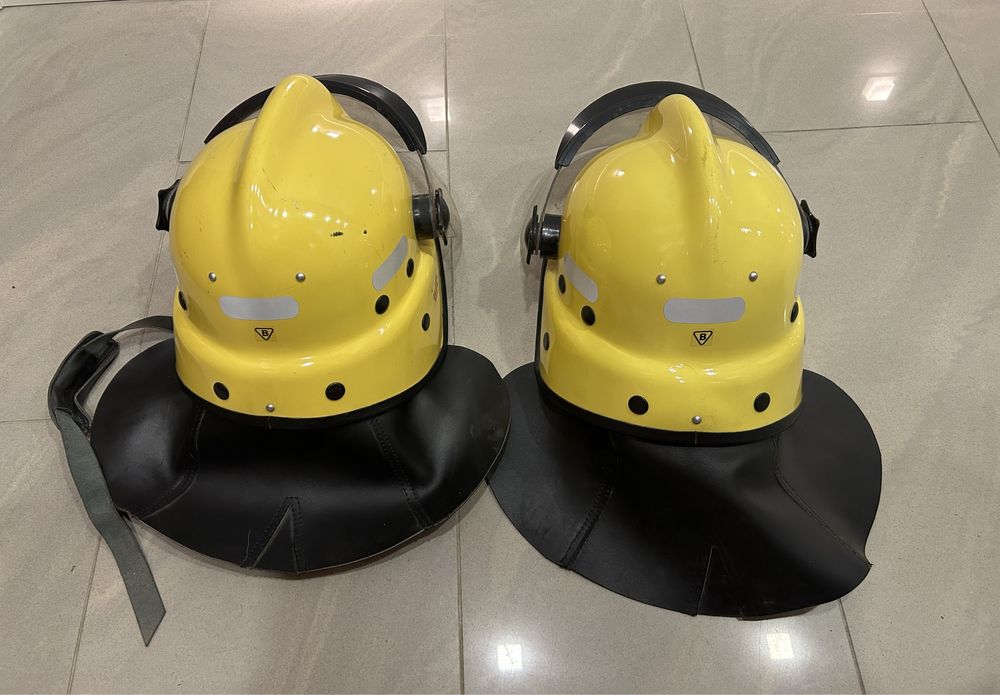 Żółty Hełm Strażacki KZPT Kalisz - Super Stan, leżak magazynowy