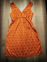 Pomarańczowa sukienka H&M 38 w duże grochy ideał