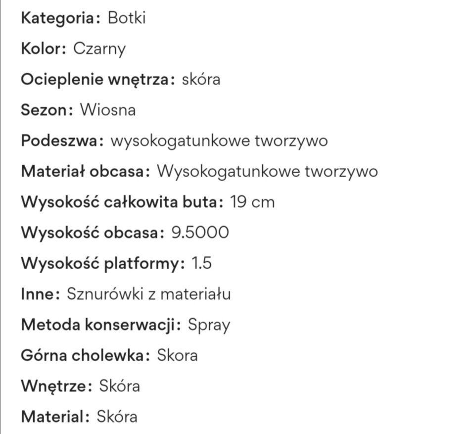 Czarne botki buty skóra wiosna lato rozmiar 38 Lasocki