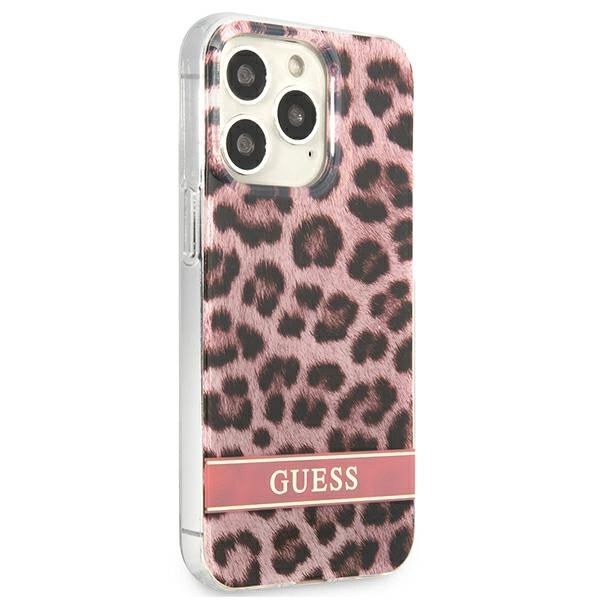 Etui Guess Leopard Na Iphone 13 Pro / Iphone 13 - Różowe