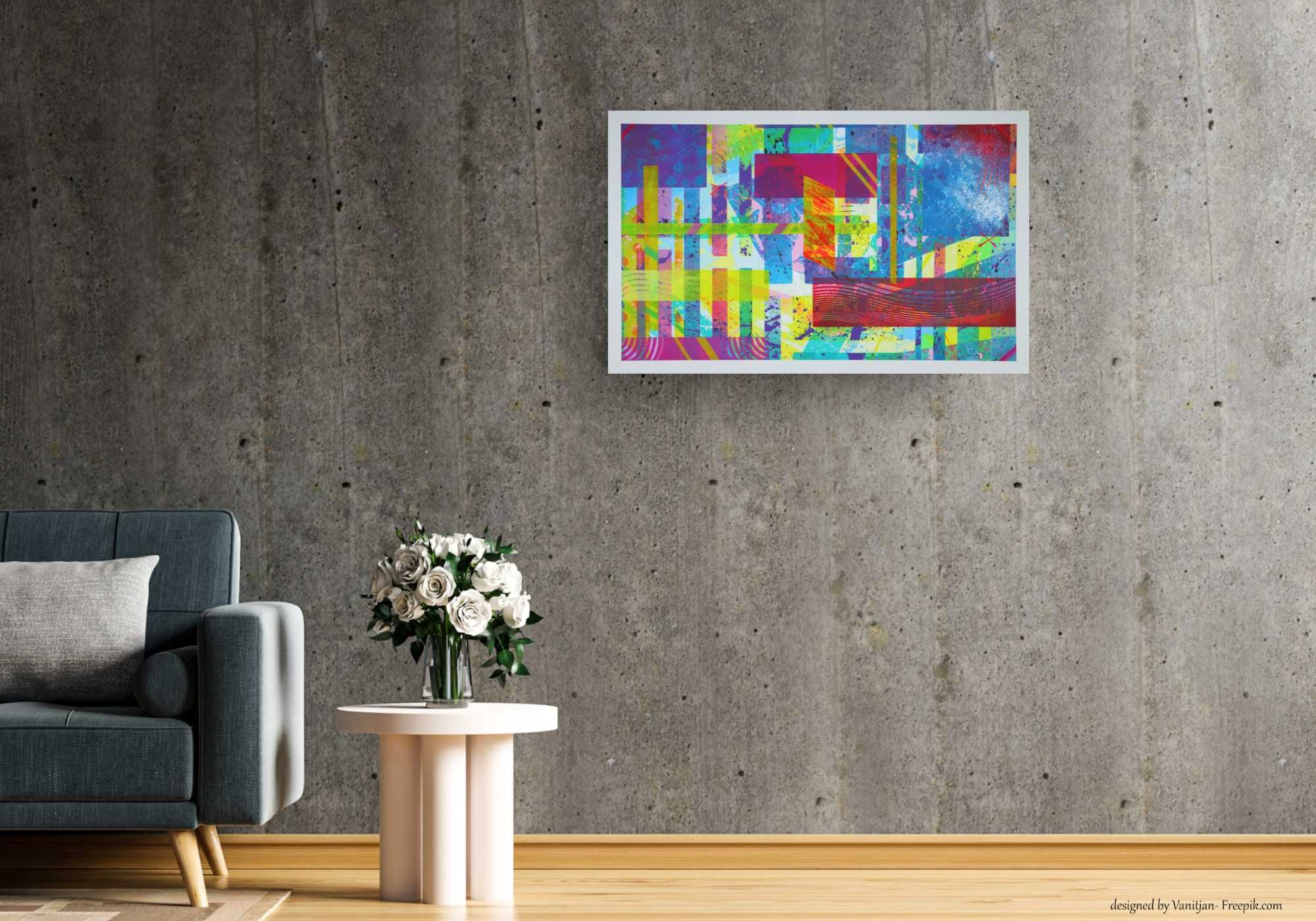 11 Abstrakcja obraz ręcznie malowany idealny na prezent 50 x 80 cm
