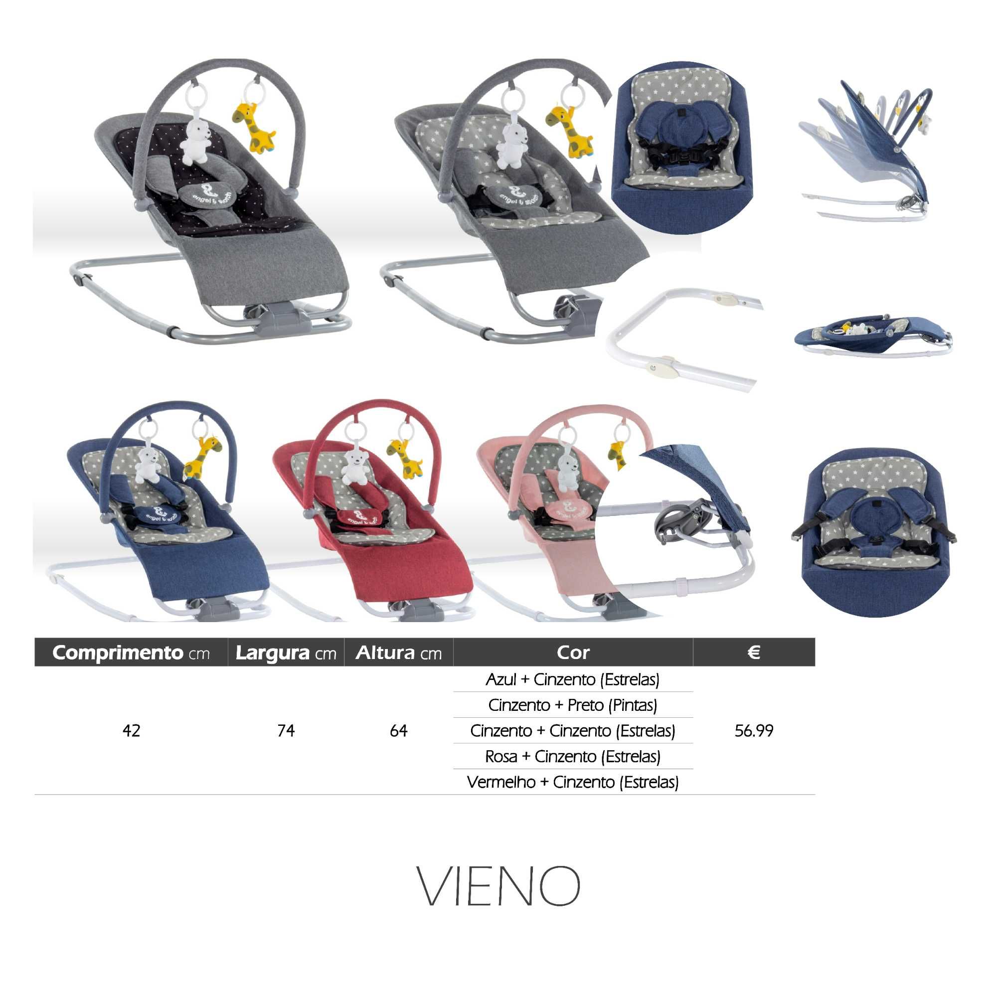 Espreguiçadeira para Bebé - Inclinável/Não Inclinável (Vários Modelos)