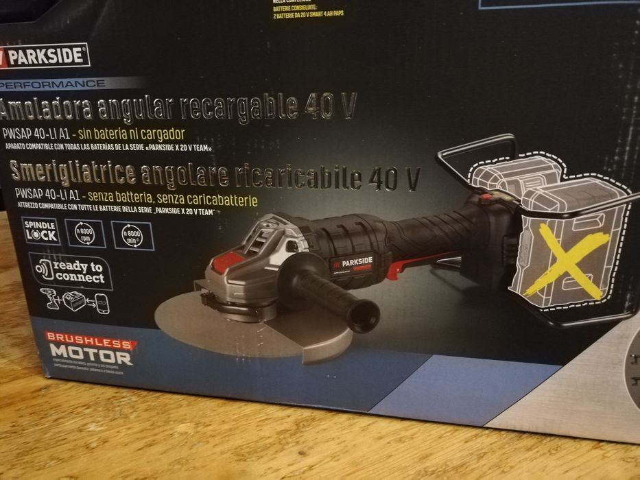 Rebarbadora Parkside Performance recarregável 40v disco até 230mm nova