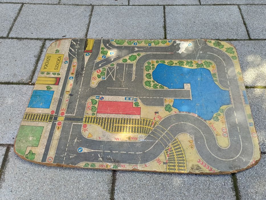 Tablica do zabawy ulice miasto resoraki PRL